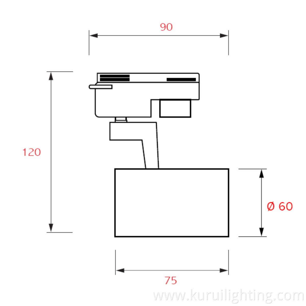 Modern White Without Bulb 3- Phase 1xGU10 track light